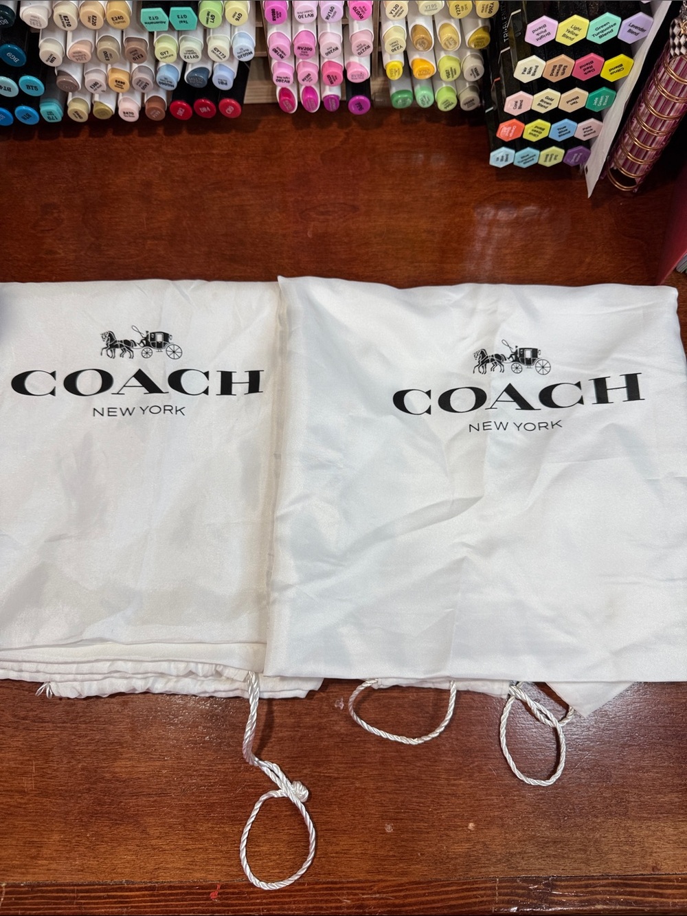 Coach White Drawstring Dust Bag - Set of 2